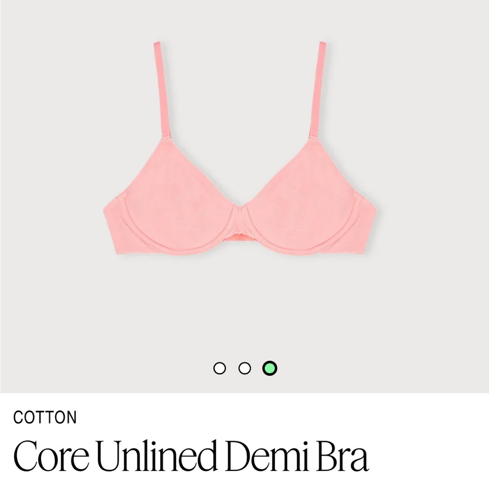 Organic Basics Core Unlined Demi Bra - Coral Pink